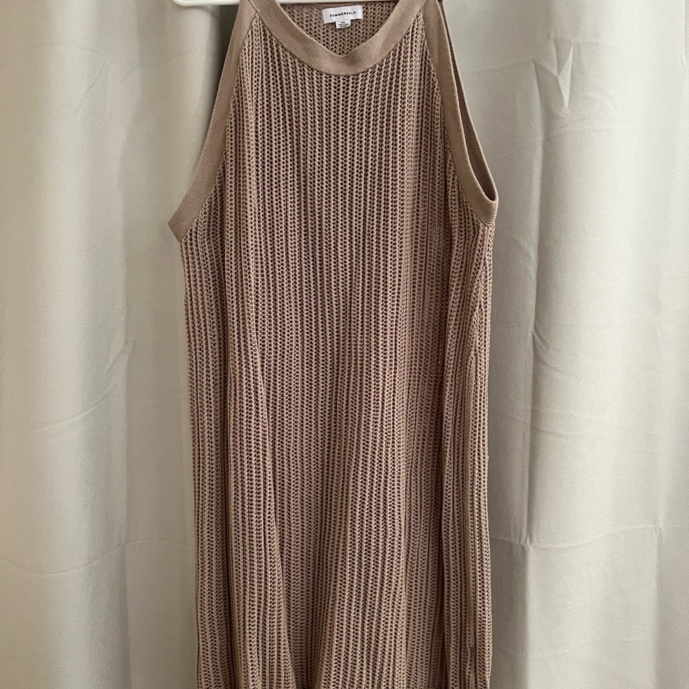 Summersalt Tan Knit Midi Dress